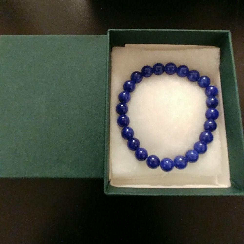 Cobalt Mountain Jade Stone Bracelet - Picture 7 of 8